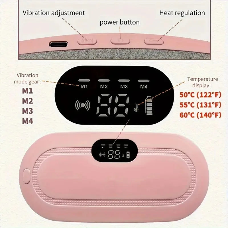 Menstrual Pain Relief Heating and Massage Belt – USB Rechargeable Portable Heating Pad